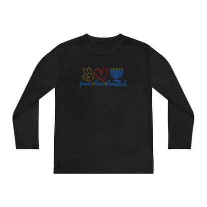 Peace Love Hanukkah Youth Long Sleeve Tee