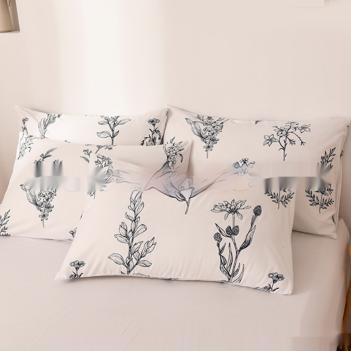 Floral Grey & White 3/4Pc Duvet Cover Bedding Set