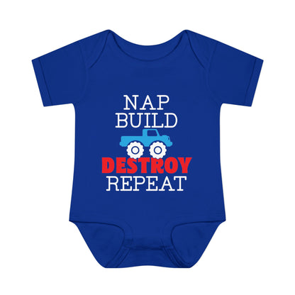 Nap Build Destroy Repeat Infant Baby Rib Bodysuit