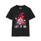 Let It Be Valentine Gnome Peace Sign Adult T-shirt