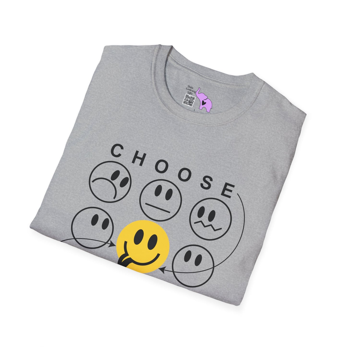 Choose Happy Smiley Faces Adult T-shirt