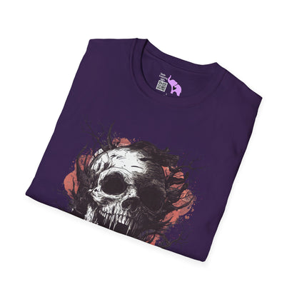 Creepy Skull in Tree Adult T-shirt