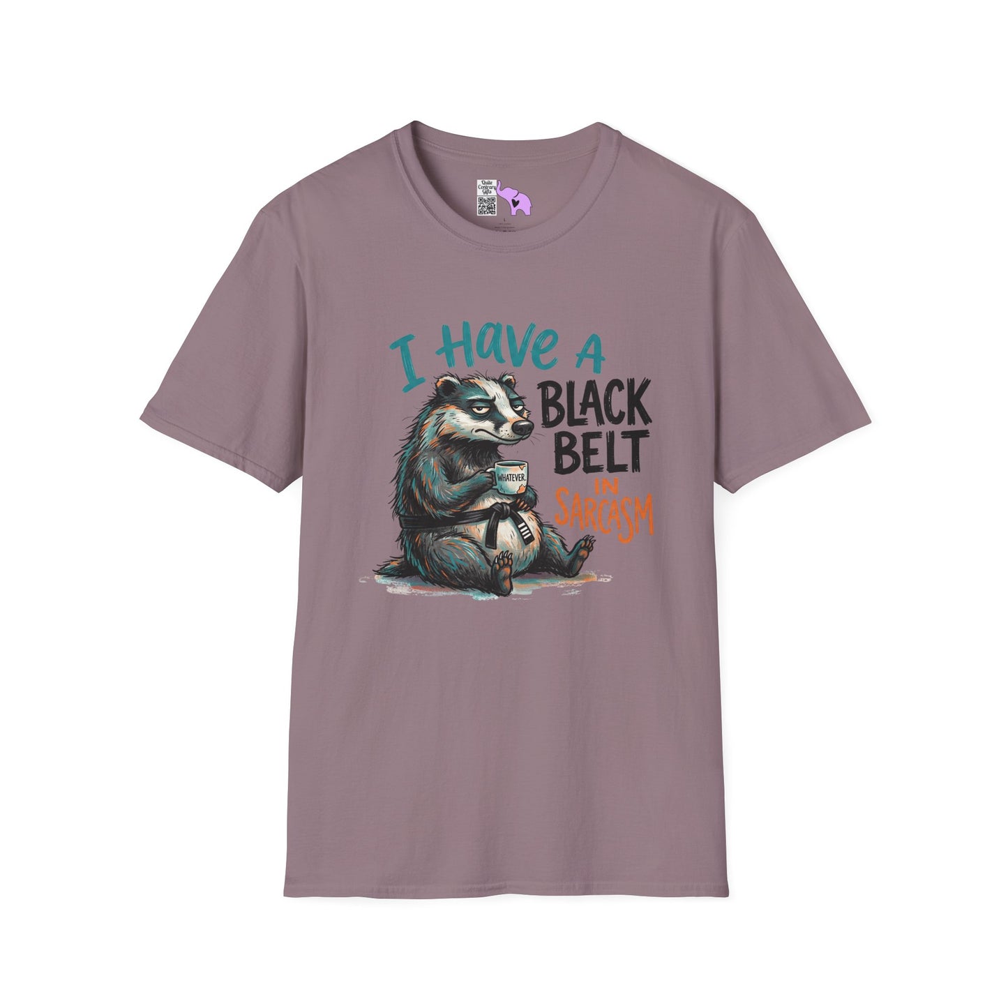 ""I Have A Black Belt in Sarcasm (Badger) Adult T-shirt