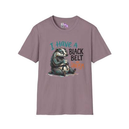 ""I Have A Black Belt in Sarcasm (Badger) Adult T-shirt