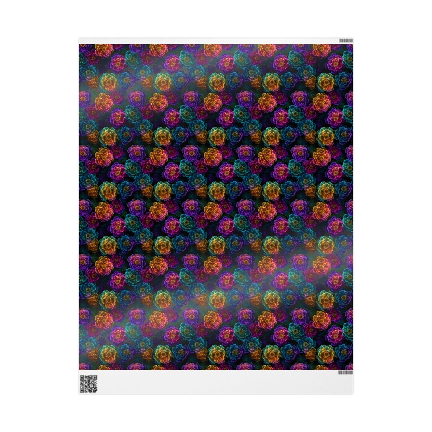 Neon Whisper Blooms Wrapping Paper