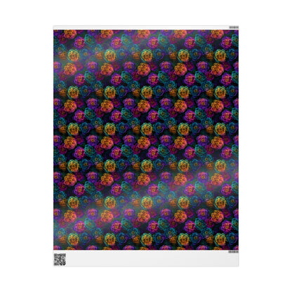 Neon Whisper Blooms Wrapping Paper