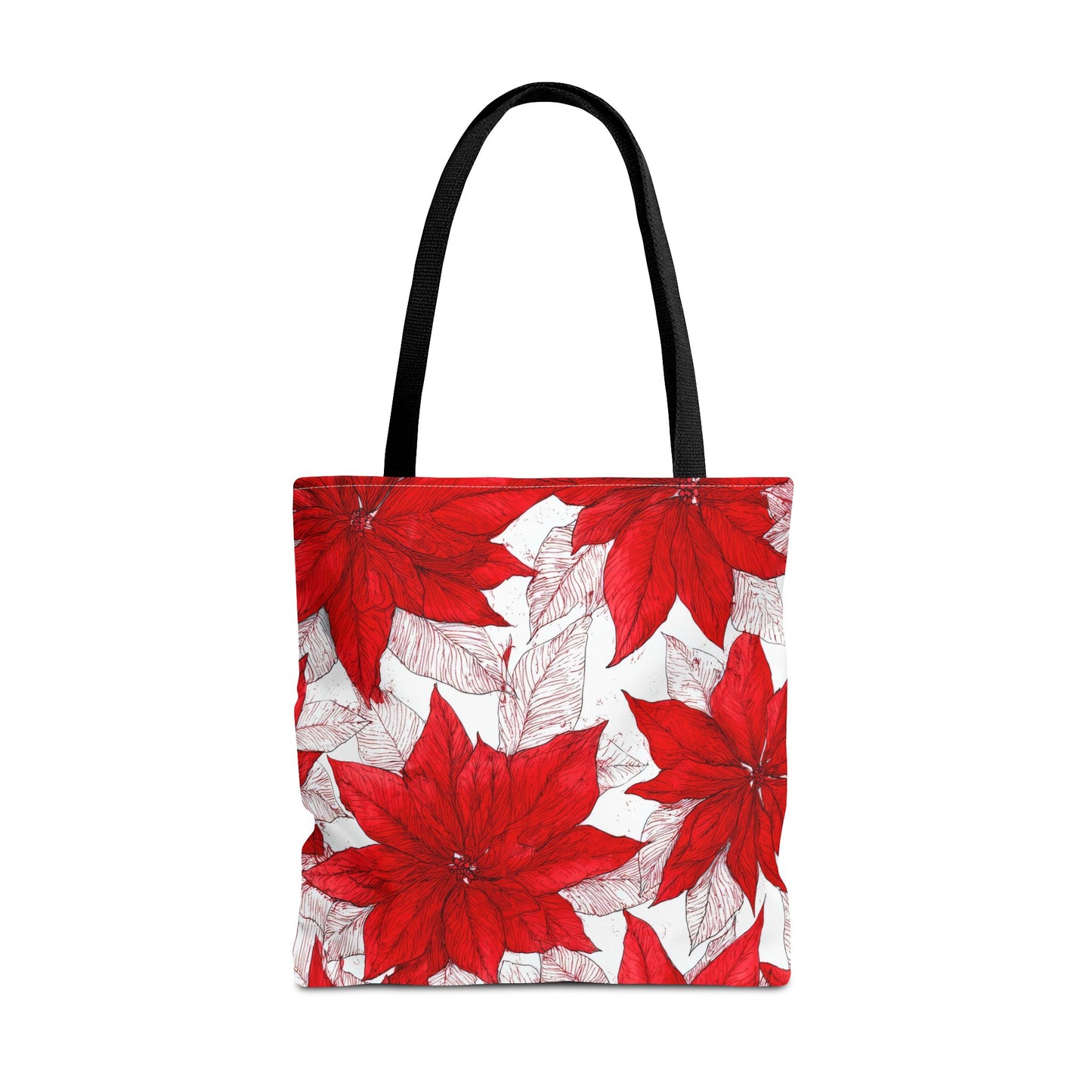 Crimson Poinsettia Sketch Canvas Tote Bag