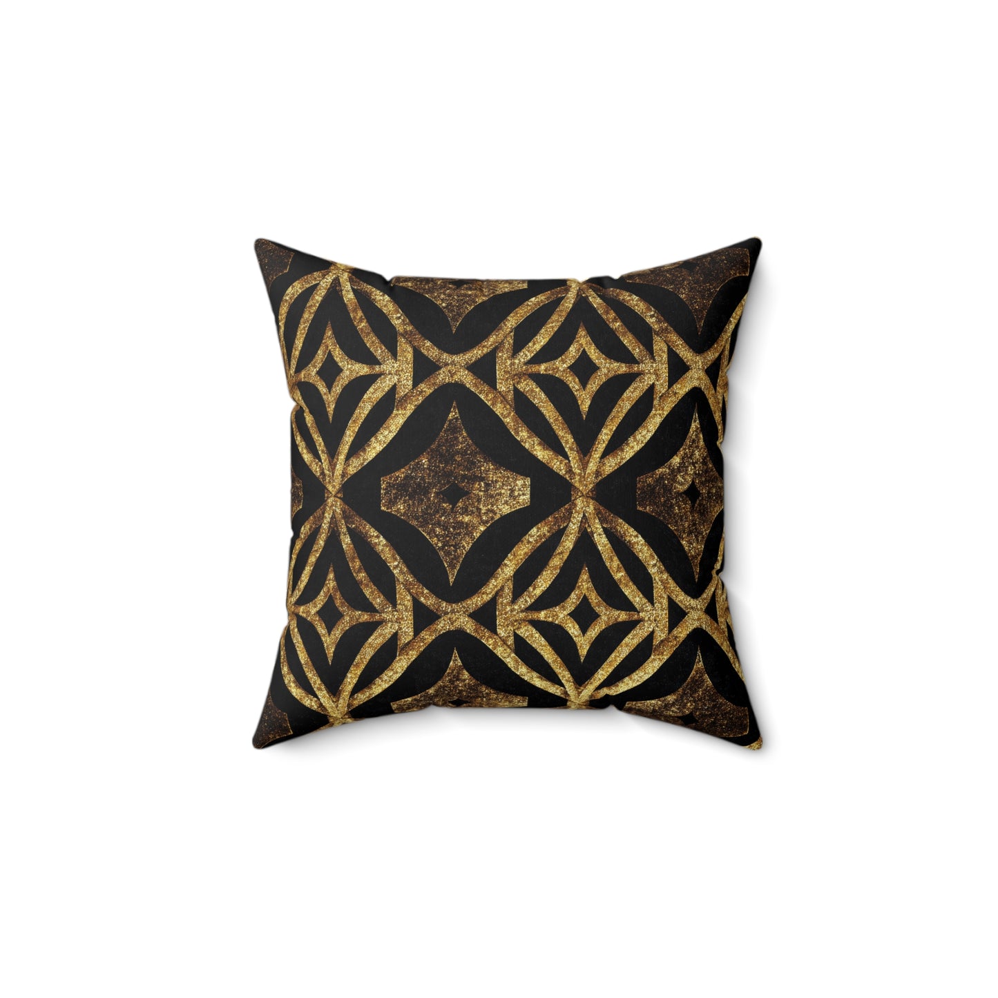 Golden Star Lattice Throw Pillow