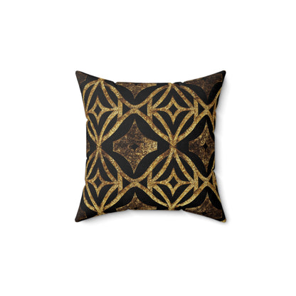 Golden Star Lattice Throw Pillow