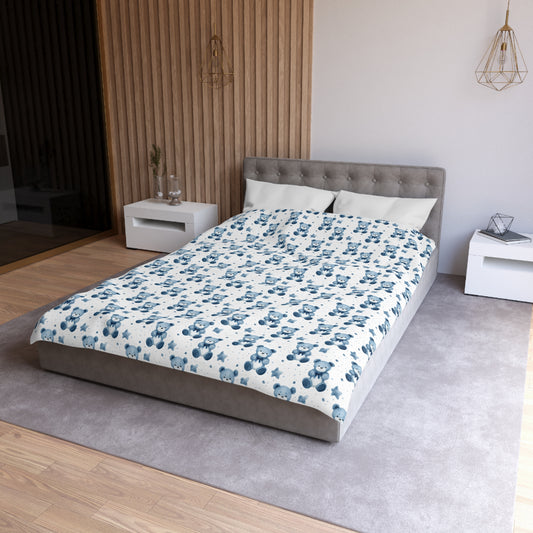 Blue Bear Hugs Microfiber Duvet Cover
