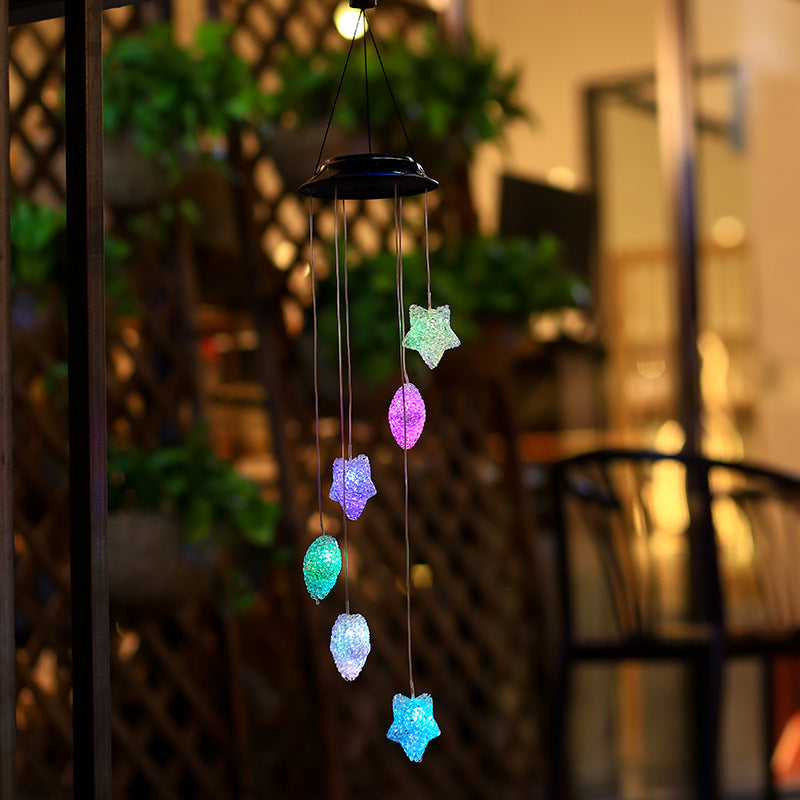 Solar LED Wind Chimes Variety Round, Heart, & Star