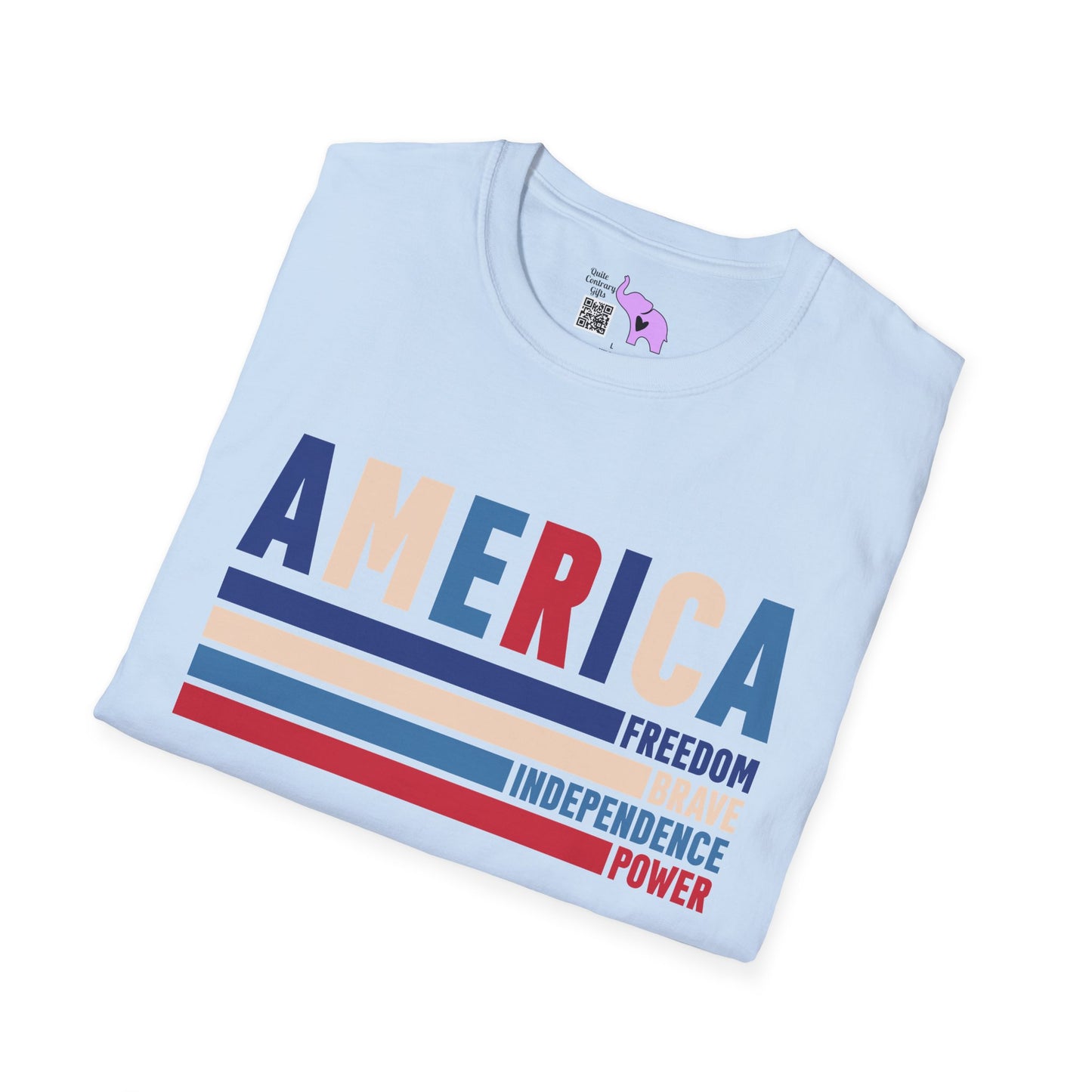 America Freedom Brave Independence Power Adult T-shirt