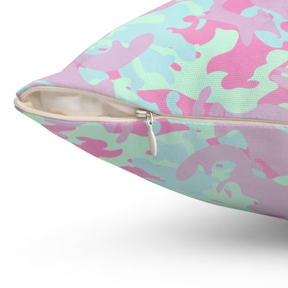 Berry Sorbet Camo Throw Pillow