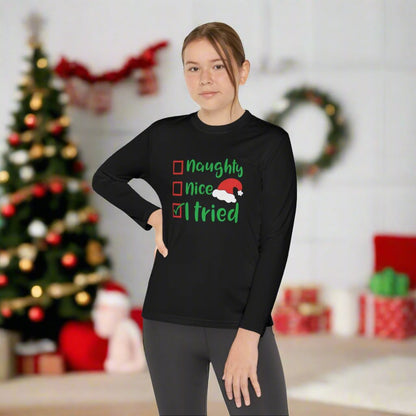 Naughty Nice I Tried Youth Long Sleeve Tee