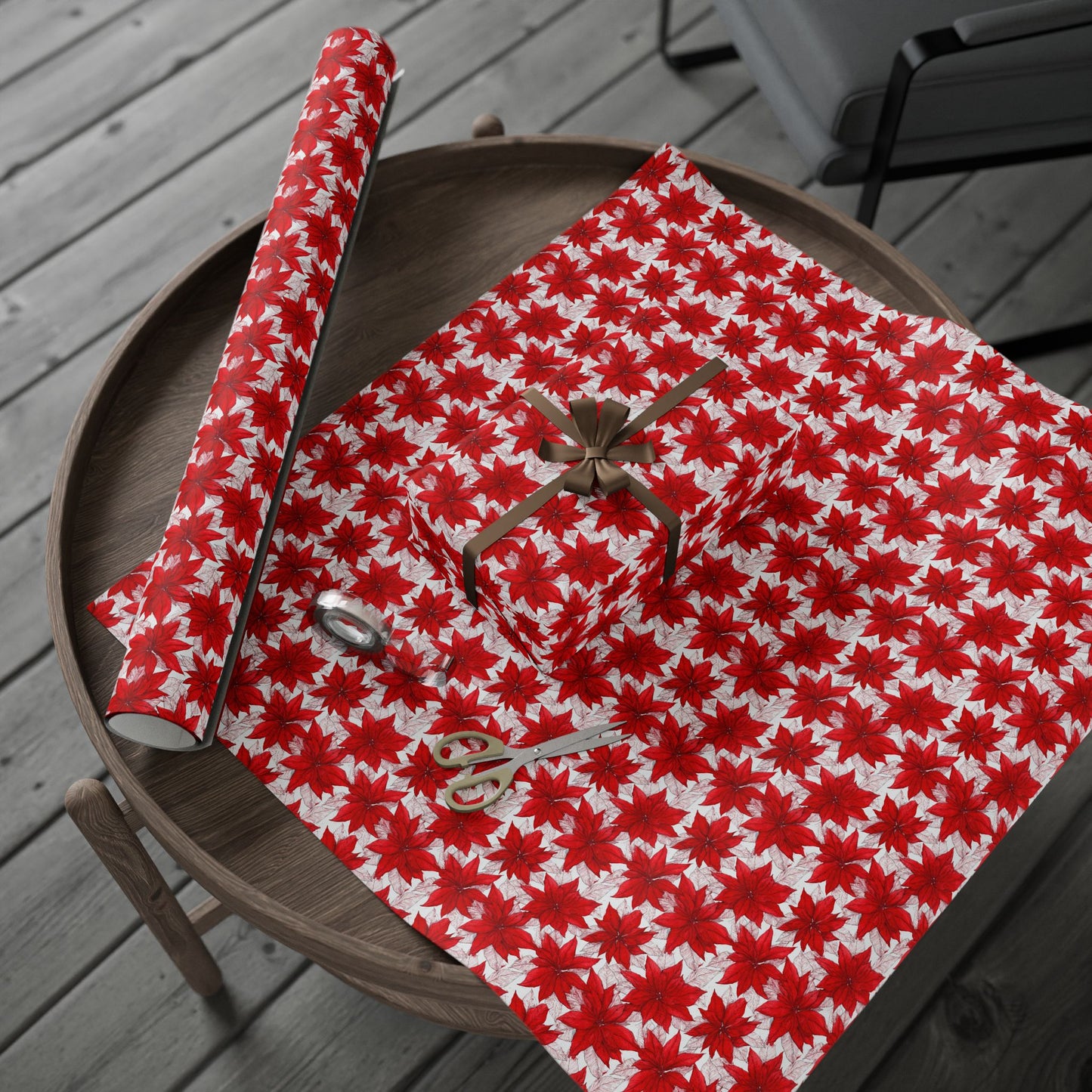 Christmas Blossom Sketch Wrapping Paper