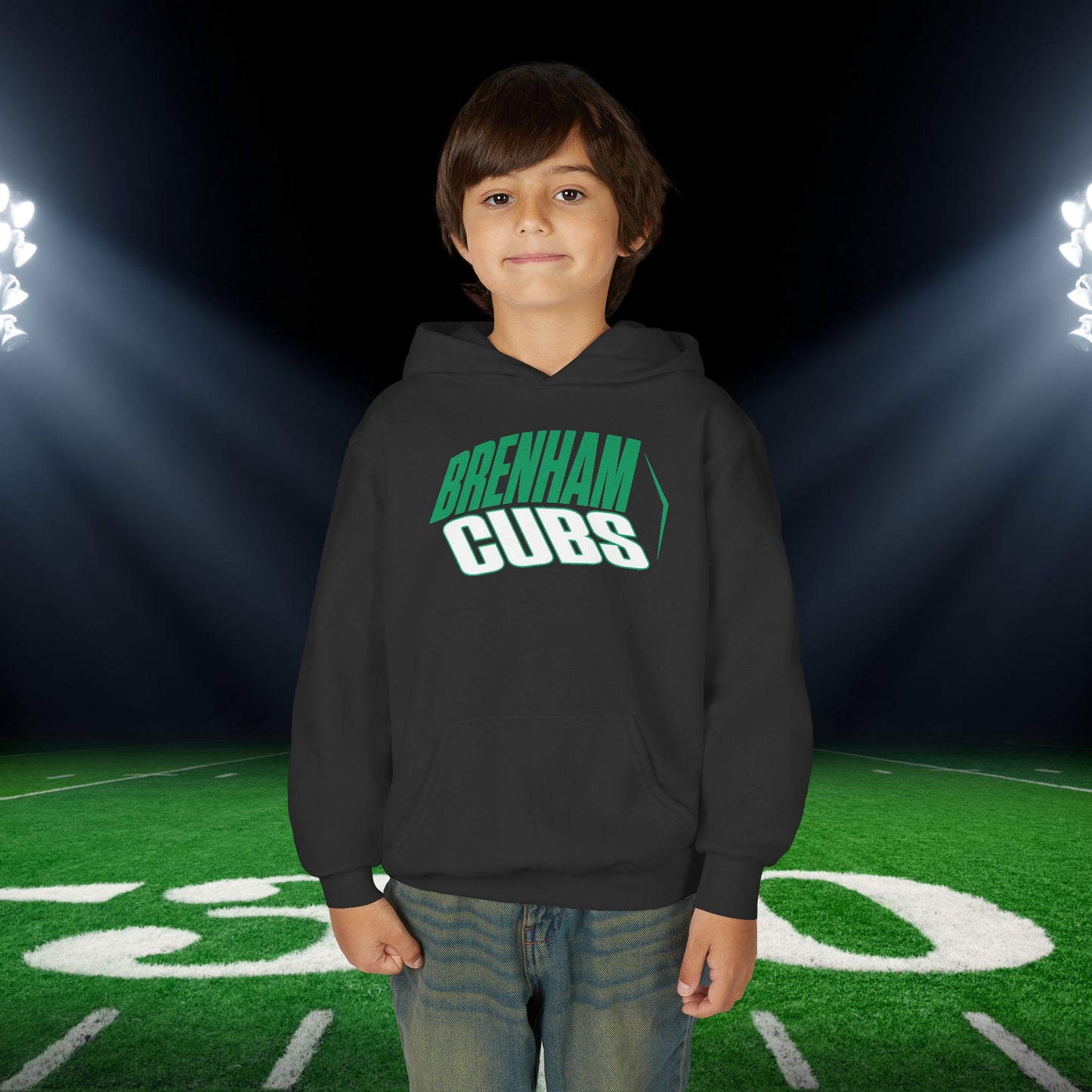 Brenham Cubs (Angled) Mascot Youth Heavy Blend Hoodie