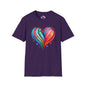 Blushing Rainbow Heart Adult T-shirt