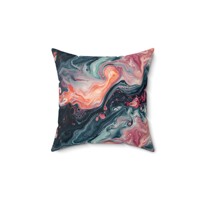 Pink Venom Marble Throw Pillow