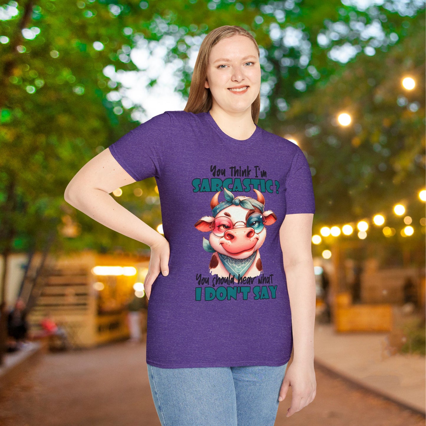 You Think I'm Sarcastic... Cute Cow Adult T-shirt