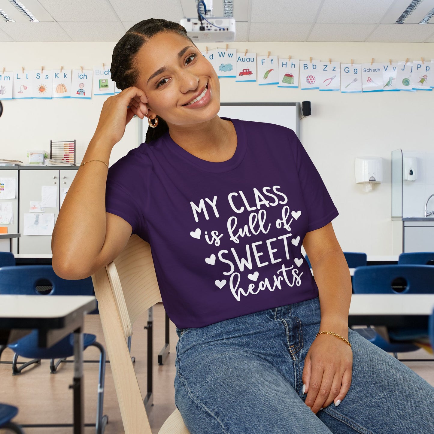 My Class is Full of Sweet Hearts Adult T-shirt