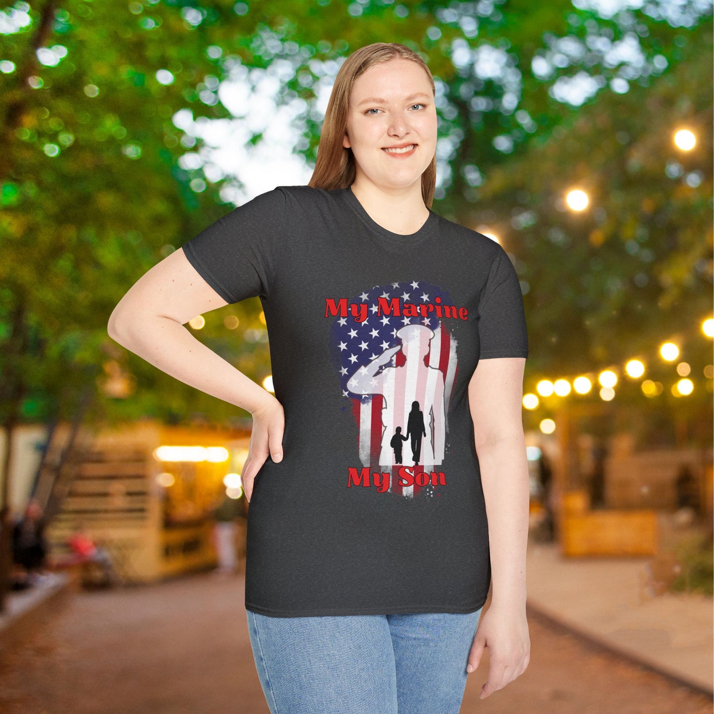 My Marine My Son (Mom) Adult T-shirt