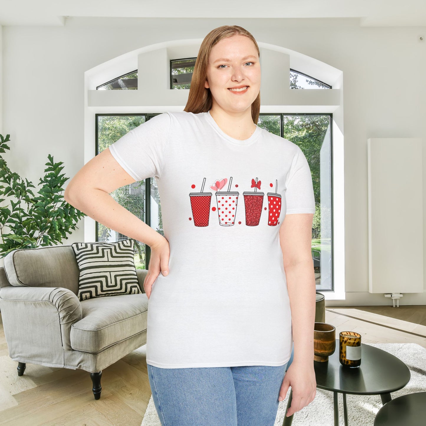 Cute Valentine Tumblers Adult Unisex Tshirt