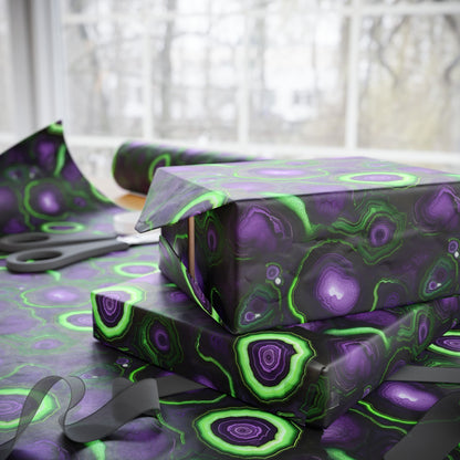 Amethyst & Lime Fracture Wrapping Paper