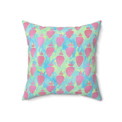 Strawberry Breeze Throw Pillow