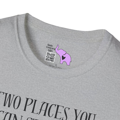 2 Places You Can Stay For Free: Your Lane & Out of My Business Adult T-shirt