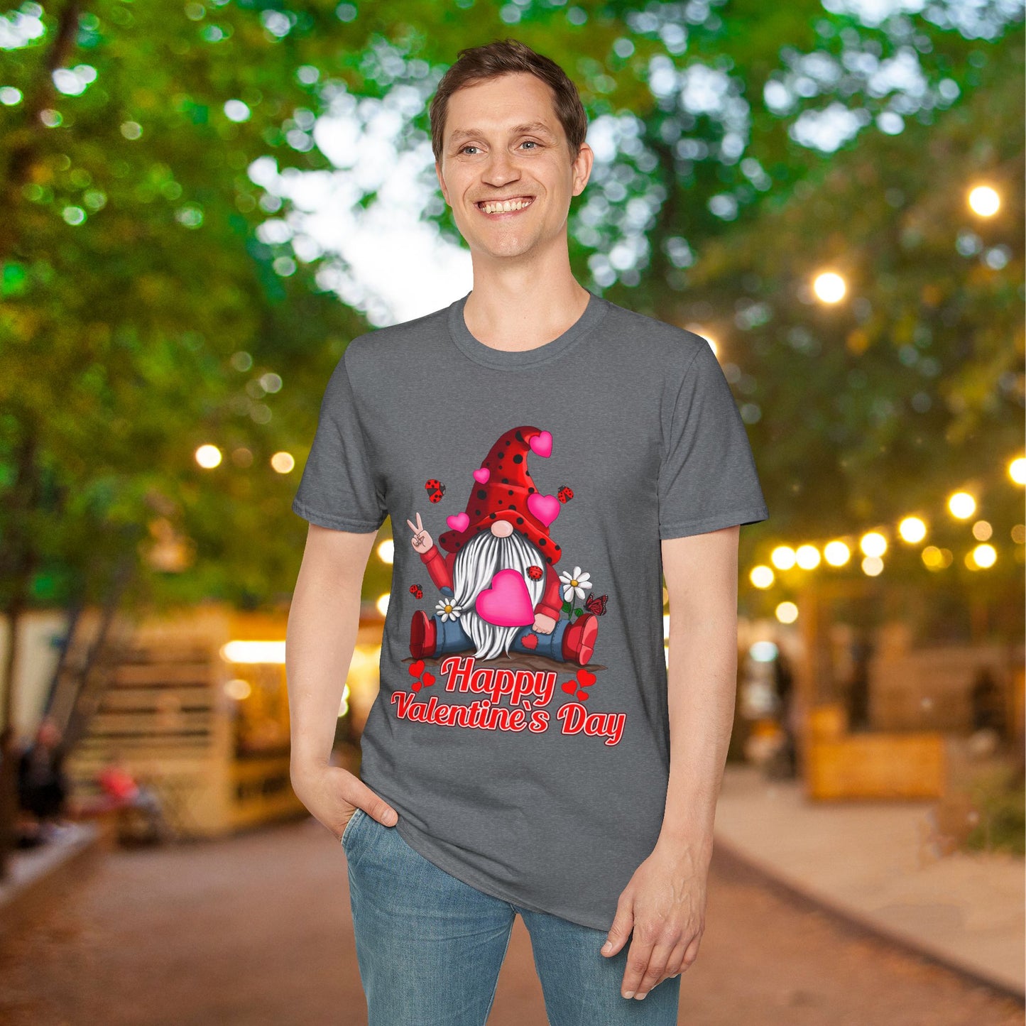 Happy Valentine's Day Gnome Adult T-shirt