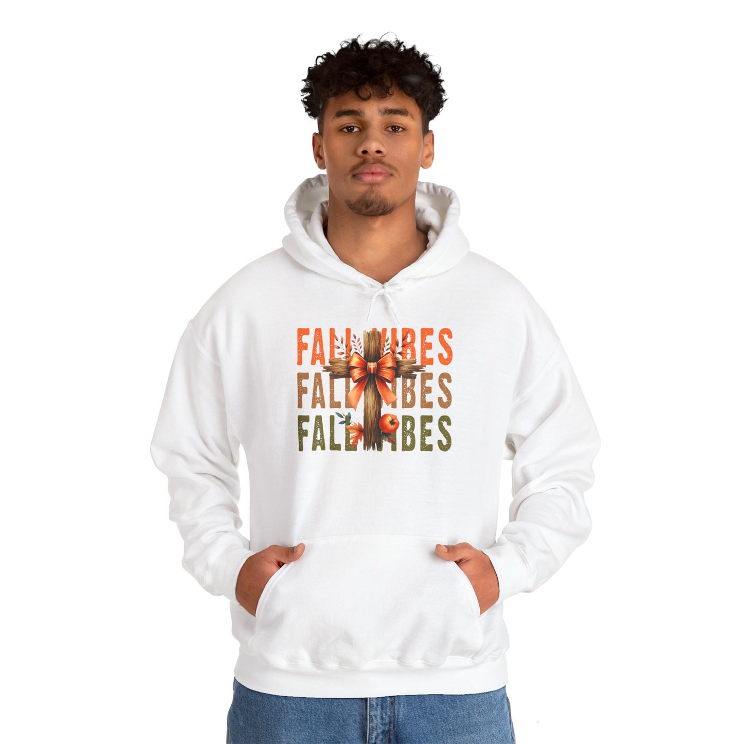 Fall Vibes Cross Heavy Blend™ Hooded Sweatshirt