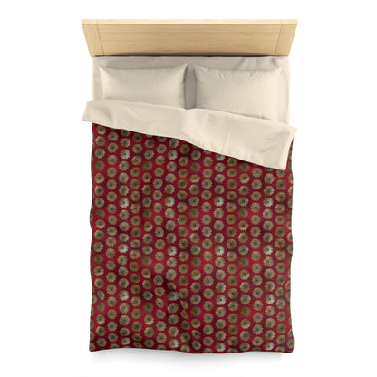 Majestic Crimson Daisies Microfiber Duvet Cover