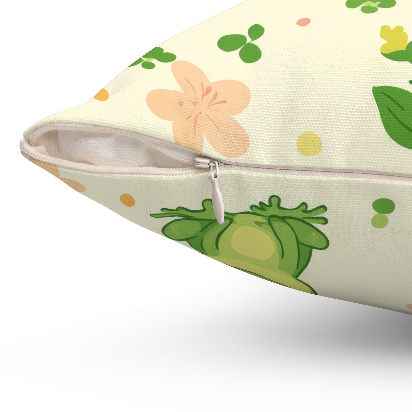 Froggy Meadow Throw Pillow