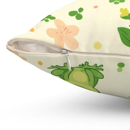 Froggy Meadow Throw Pillow