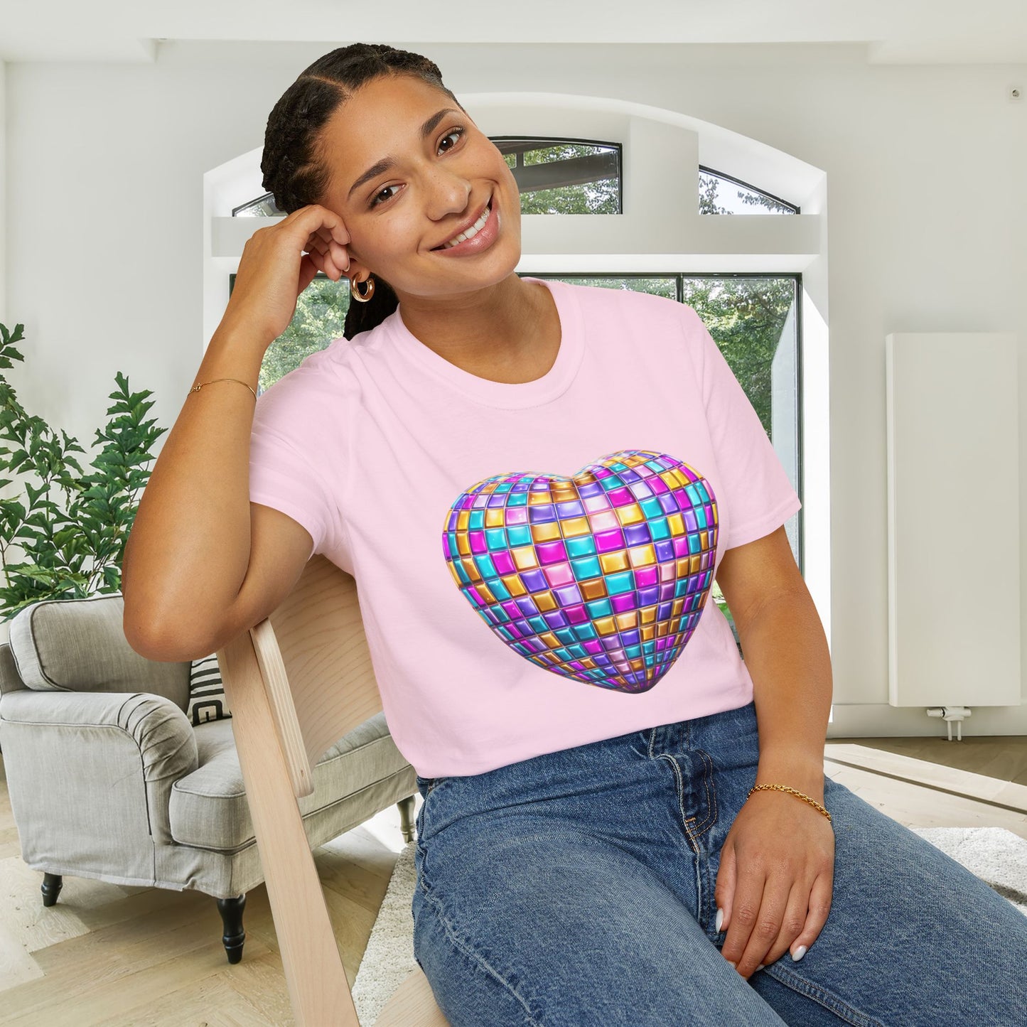 Heart in Blocks Adult T-shirt