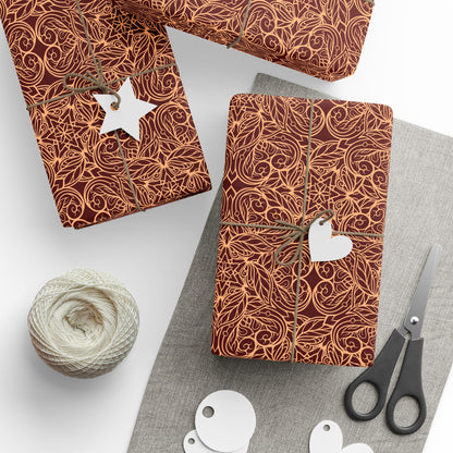 Golden Crimson Mandala Wrapping Paper