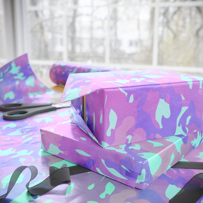 Lavender Mist Camo Wrapping Paper