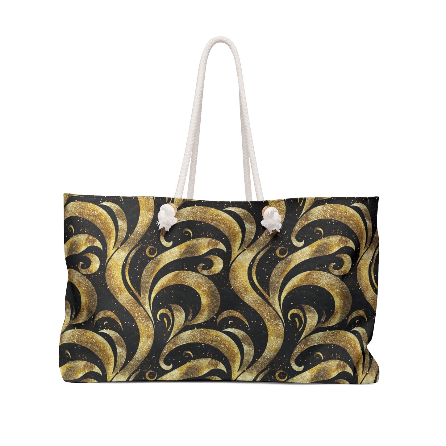 Black & Gold Luxe Swirl Weekender Bag