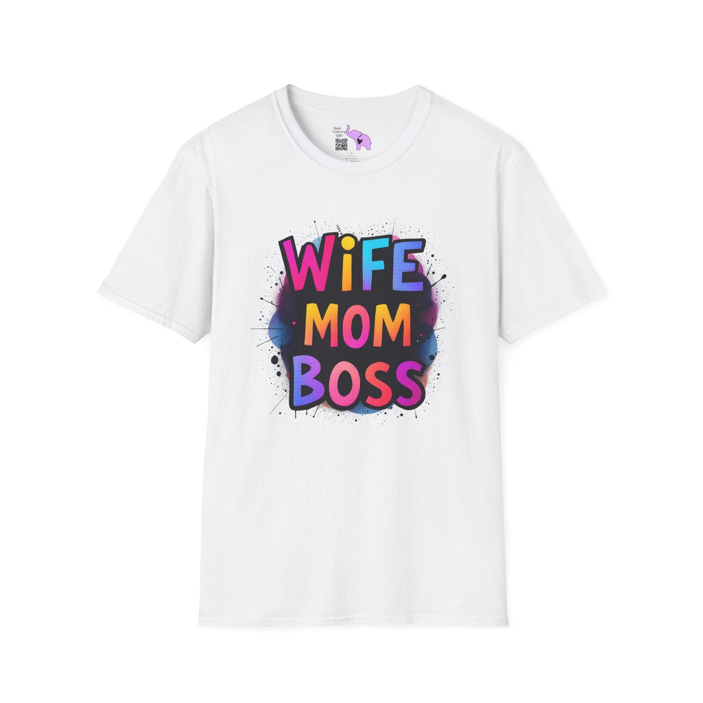 Wife Mom Boss (Primary Colors) Adult T-shirt