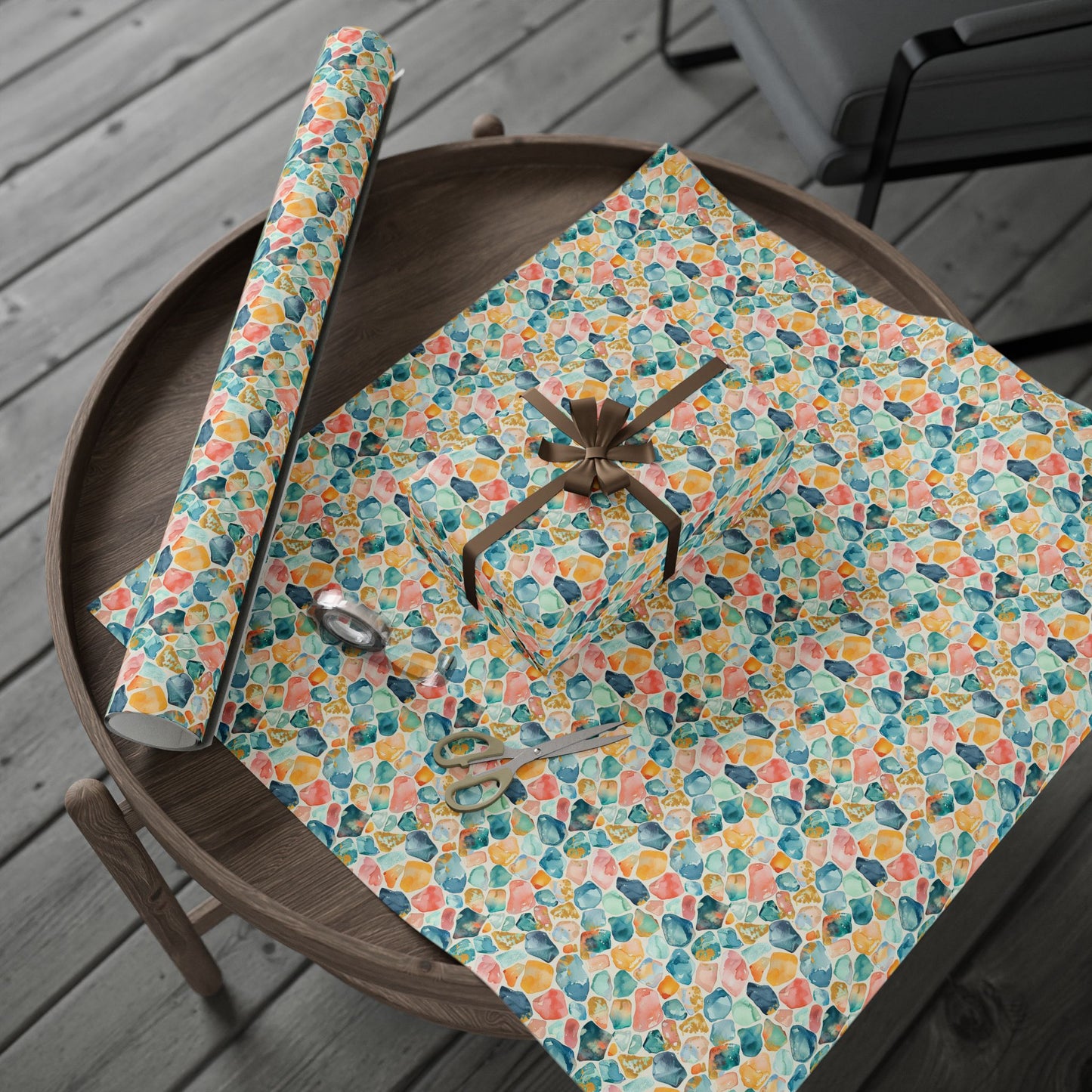 Ocean Pebble Drift  Wrapping Paper