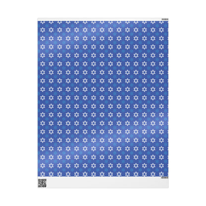 Star of David 4 Hanukkah Wrapping Paper