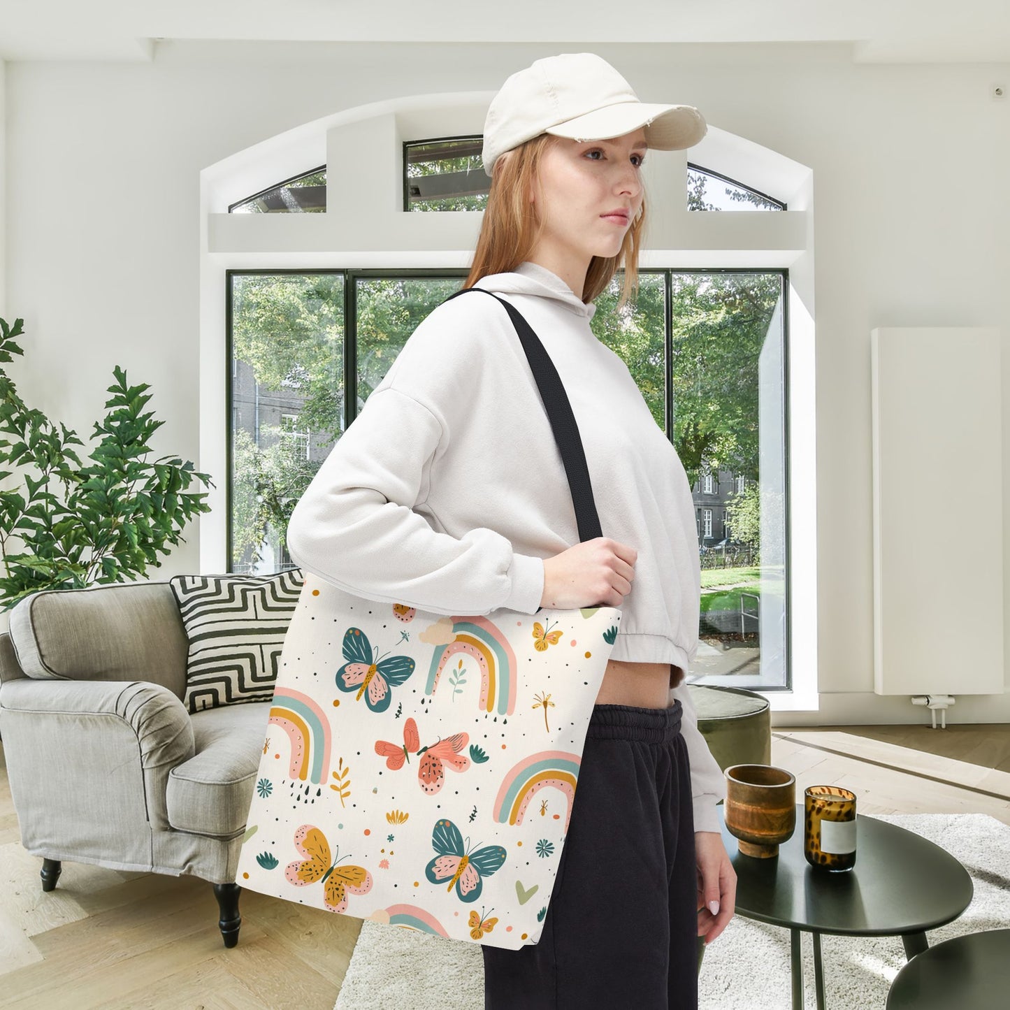 Whispering Wings & Rainbows Canvas Tote Bag