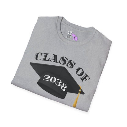 Class of 2038 Unisex Tshirt for 2026/27 First Grader (Style 2)
