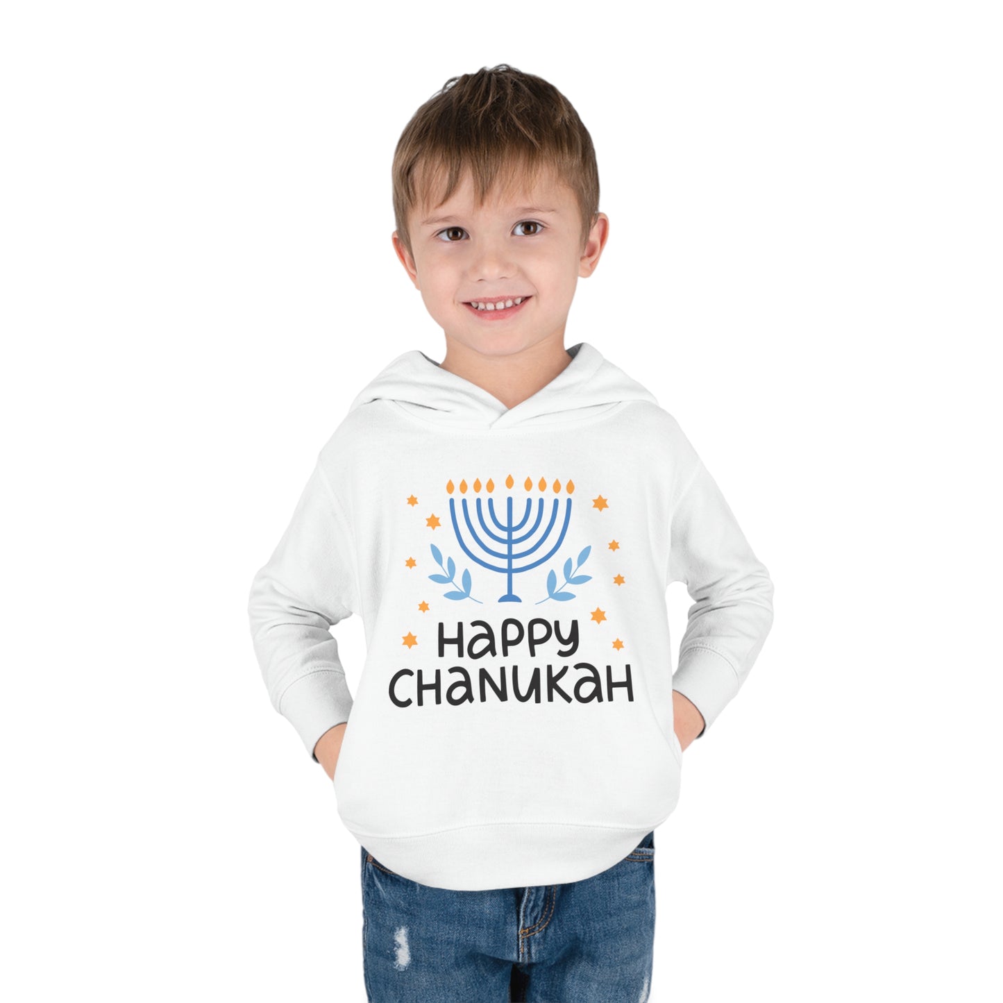 Happy Chanukah Toddler Pullover Fleece Hoodie