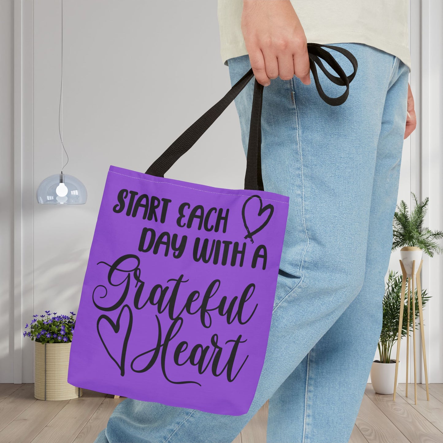 Start Each Day With A Grateful Heart Canvas Tote Bag