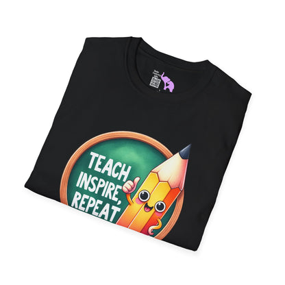 Teach Inspire Repeat Adult T-shirt