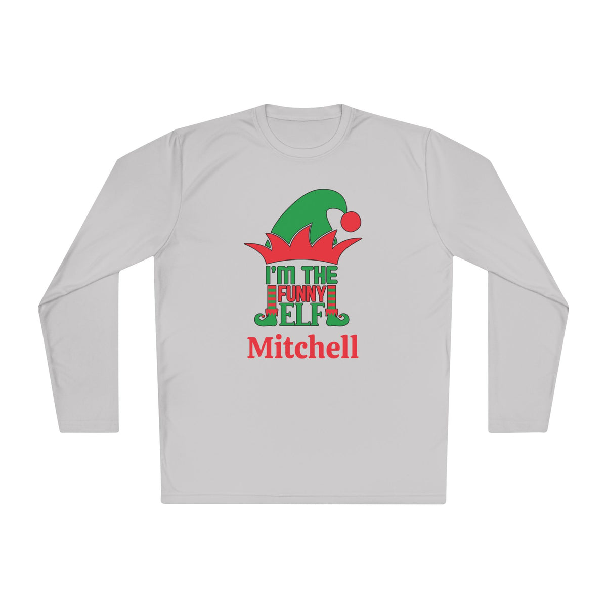 I'm The Funny Elf Personalized Adult Long Sleeve Tee