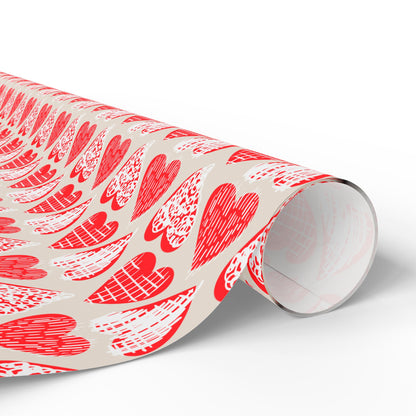 Doodle Hearts Wrapping Paper