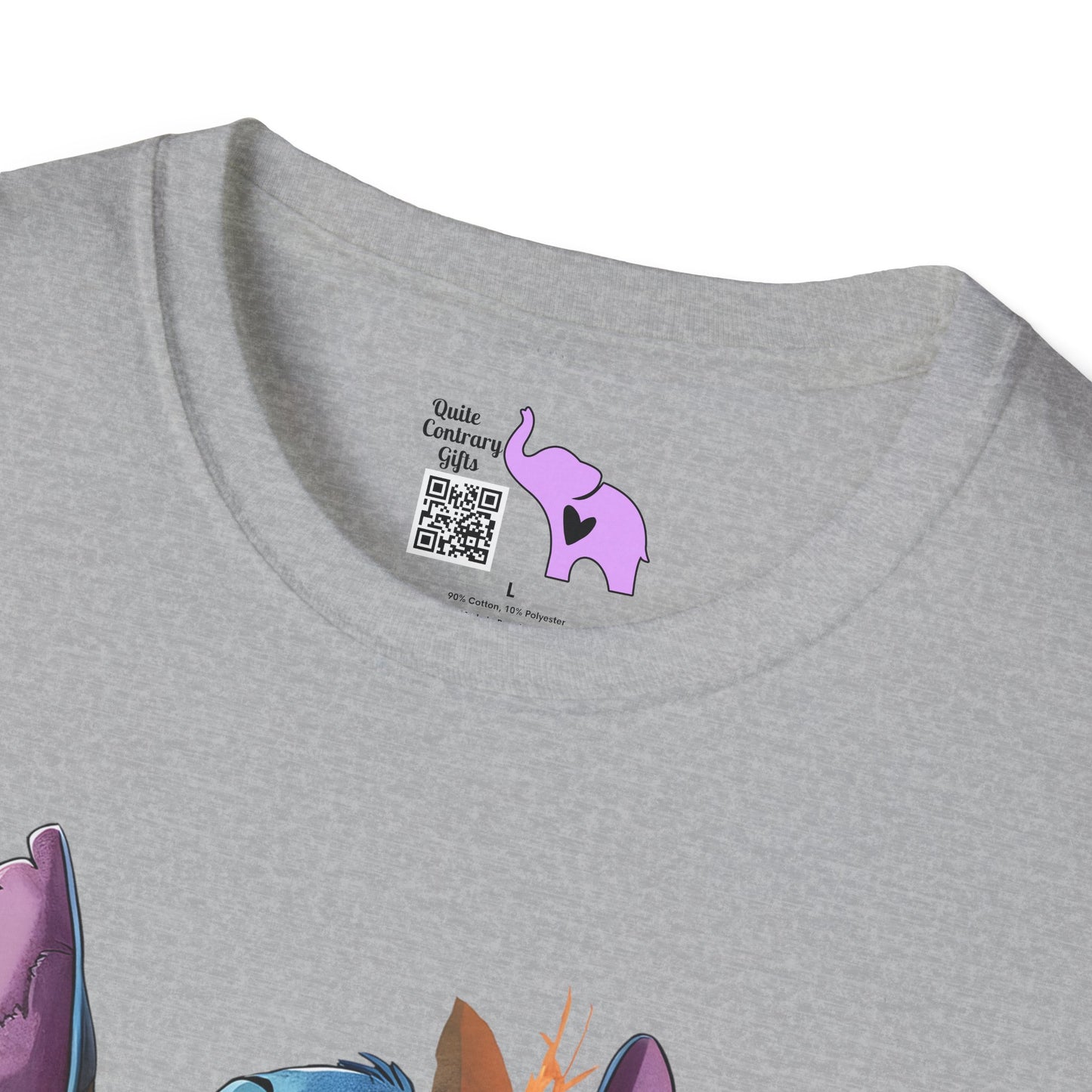 Halloween Stitch in Tree w/Pumpkins Adult T-shirt