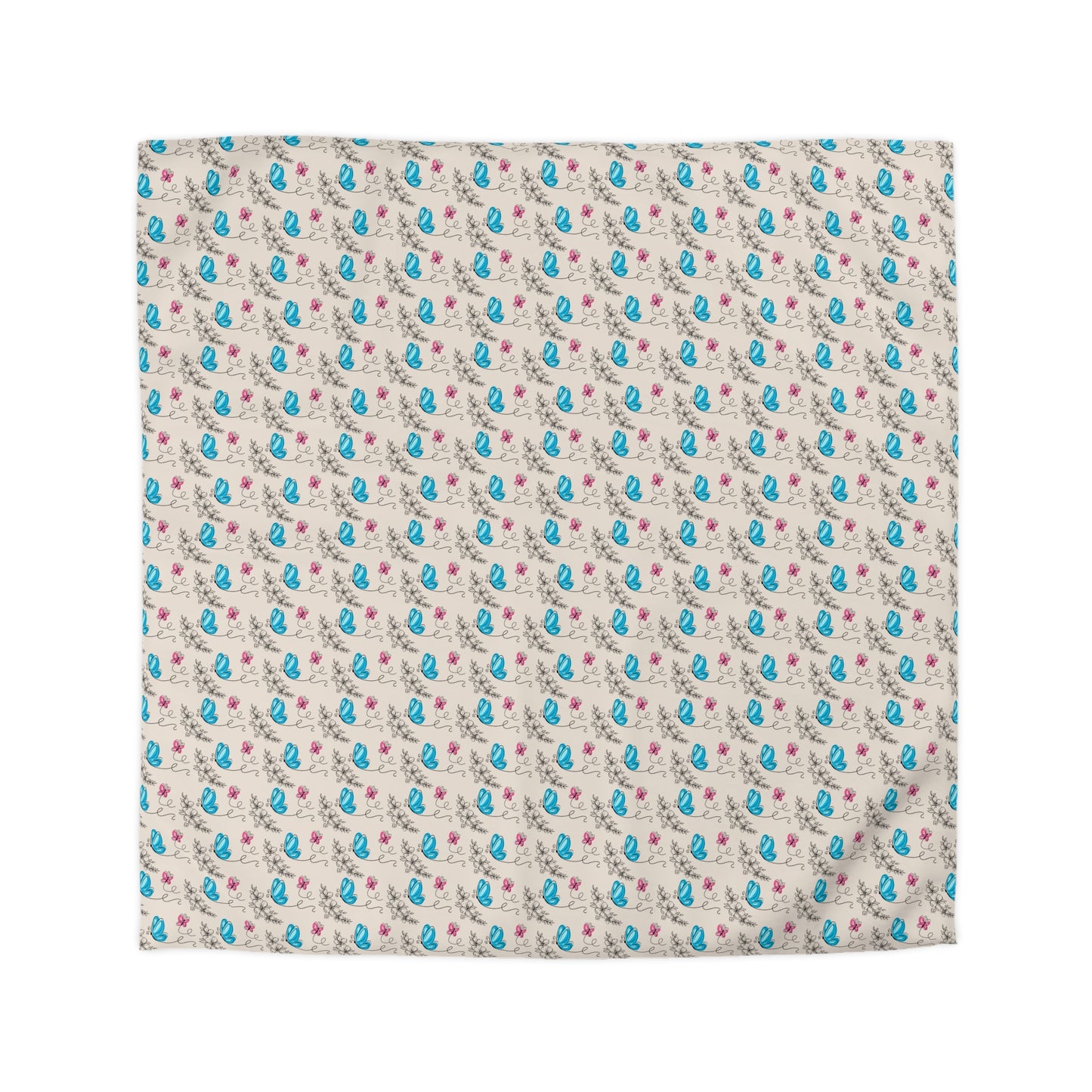 Butterfly Doodles Microfiber Duvet Cover